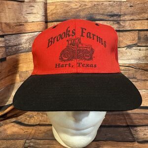 Brooks Farms Hart Texas Hat Red Black Snapback Trucker Cap Tractor Agriculture